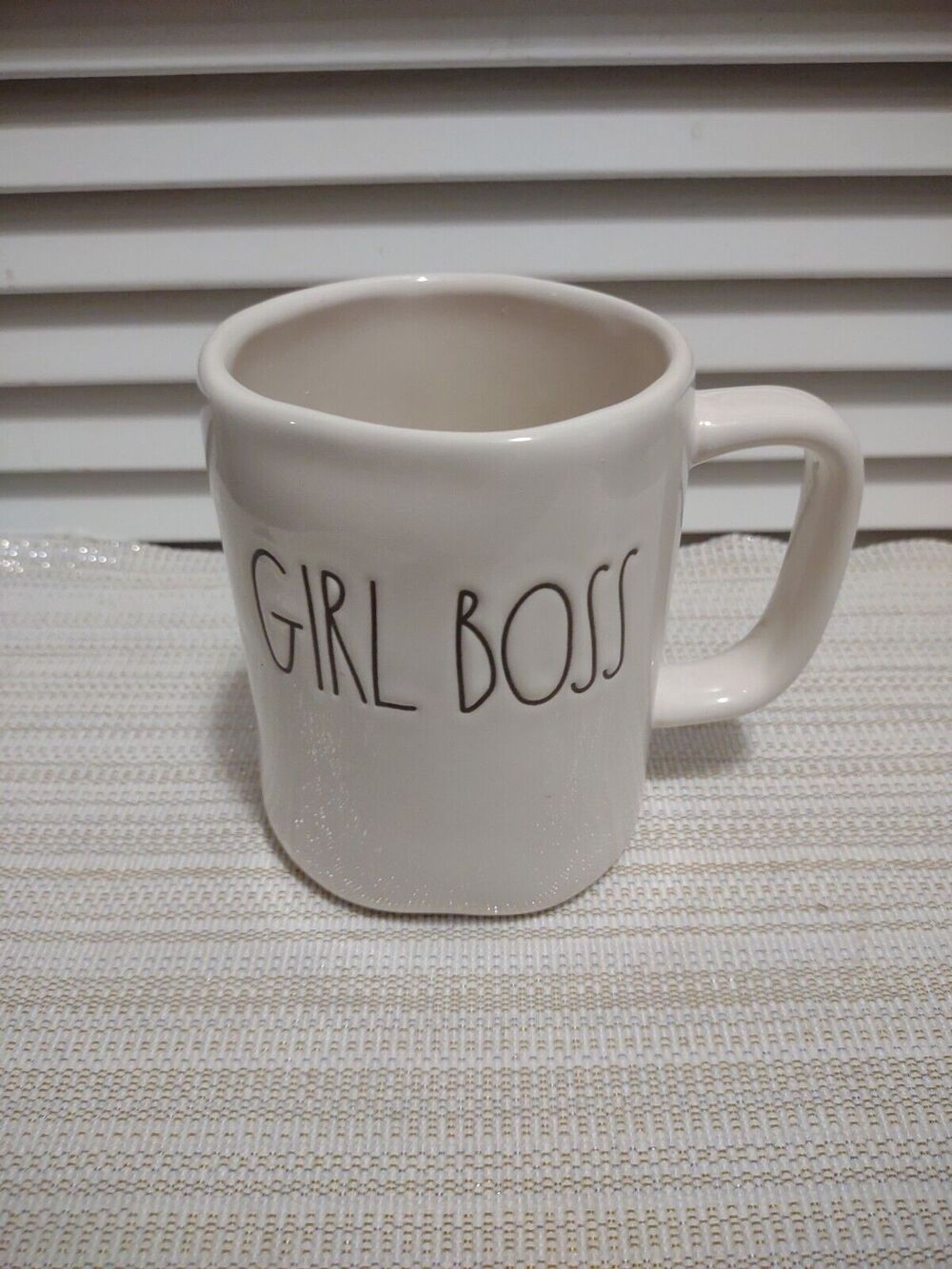 Magenta Rae Dunn Artisan GIRL BOSS Ceramic Coffee Tea Hot Drink Mug Cup